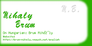mihaly brum business card